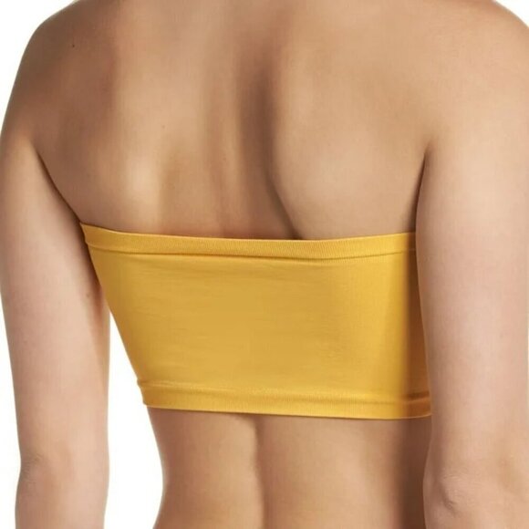 NWOT Free People Intimately Seamless Lace Reversible Yellow Bandeau Bra - Picture 3 of 5